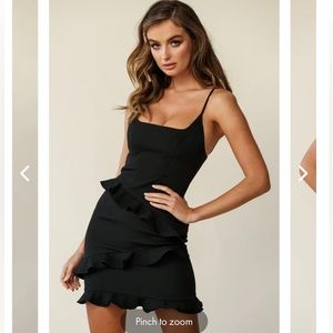 selfie leslie frilled to meet you mini black dress